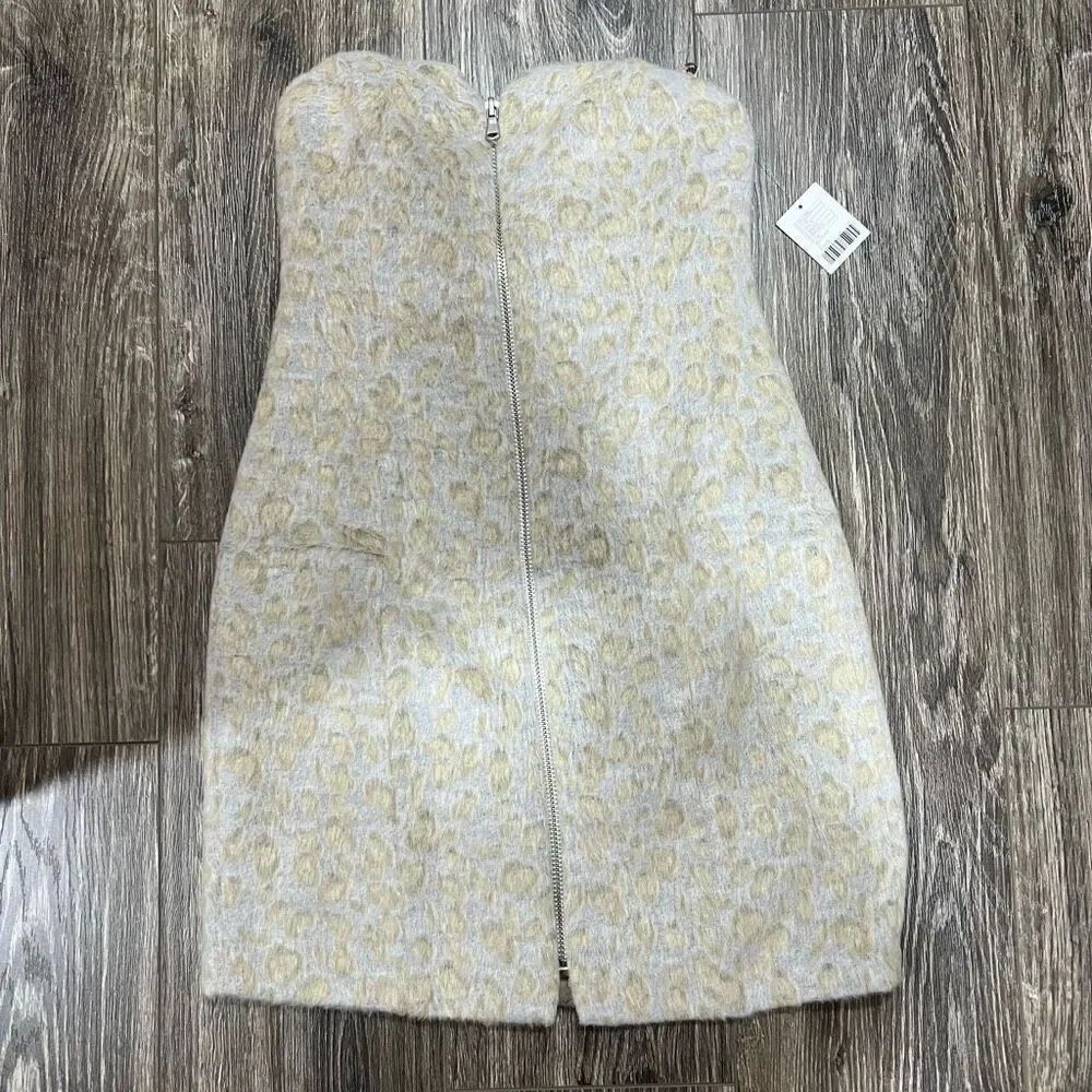 UO Silence + Noise snow leopard mini dress